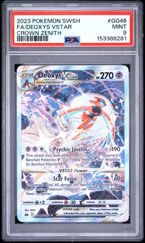 2023 POKEMON SWORD & SHIELD CROWN ZENITH #GG46 FULL ART/DEOXYS VSTAR PSA 9