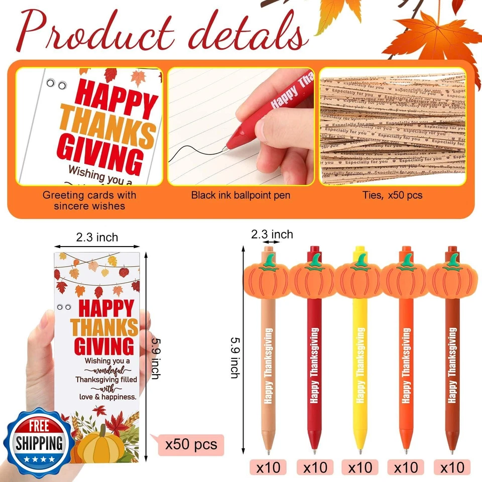 Sayglossy Juego de 50 Regalos de Acción de Gracias Plumas de Otoño a Granel Regalo de Agradecimiento Gracias Foto 3 de 4