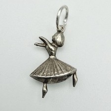 Vintage 925 Sterling Silver Dancer Charm Pendant