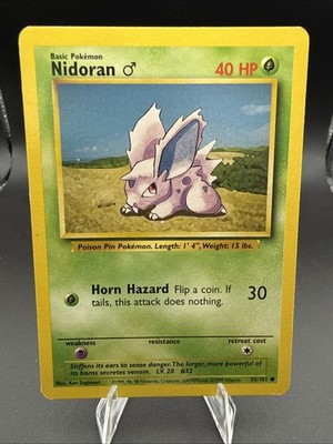 Nidoran M 055/102 Base Set Regular MP English - Pokemon