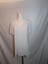 Basic White V-Neck Short Sleeve T-Shirt Women's Size Large