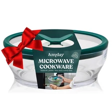 4-Cup Glass Food Storage with Glass Lid, Round Shallow Dish | Plastic-Free Me...