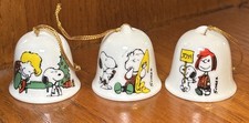 VTG Set 3 Charlie Brown,Snoopy,Linus & Schroeder Peanuts Christmas Bell  Japan