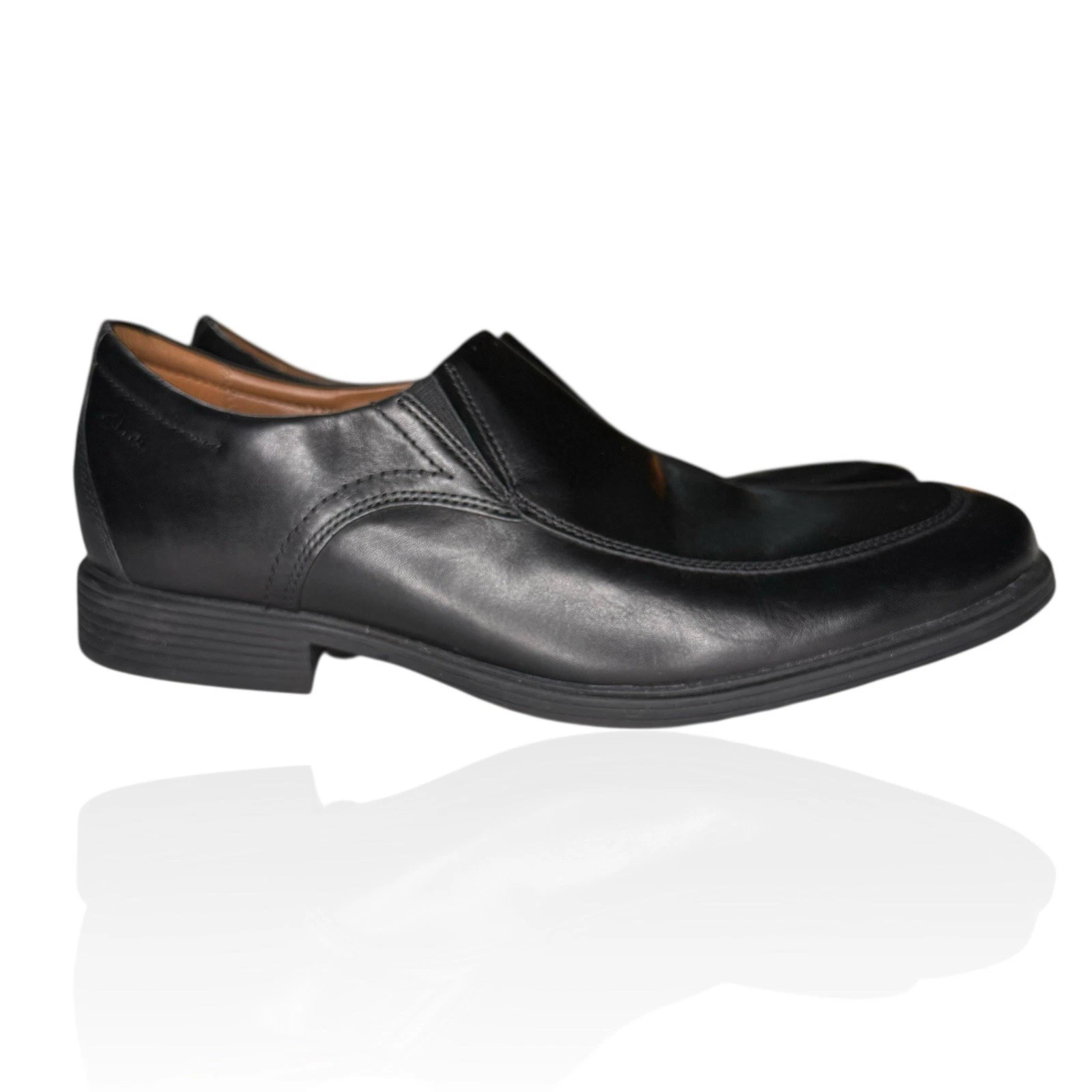 Mocassini uomo Clarks Whiddon Step pelle nera taglia 9 5 M comfort estremo