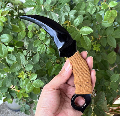 7.5'' Hand Carved obsidian knife skull: Crystal Healing dagger Decor