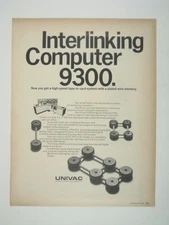 Univac Interlinking Computer 9300 Advertisement Print 1967 Lincoln Log AD