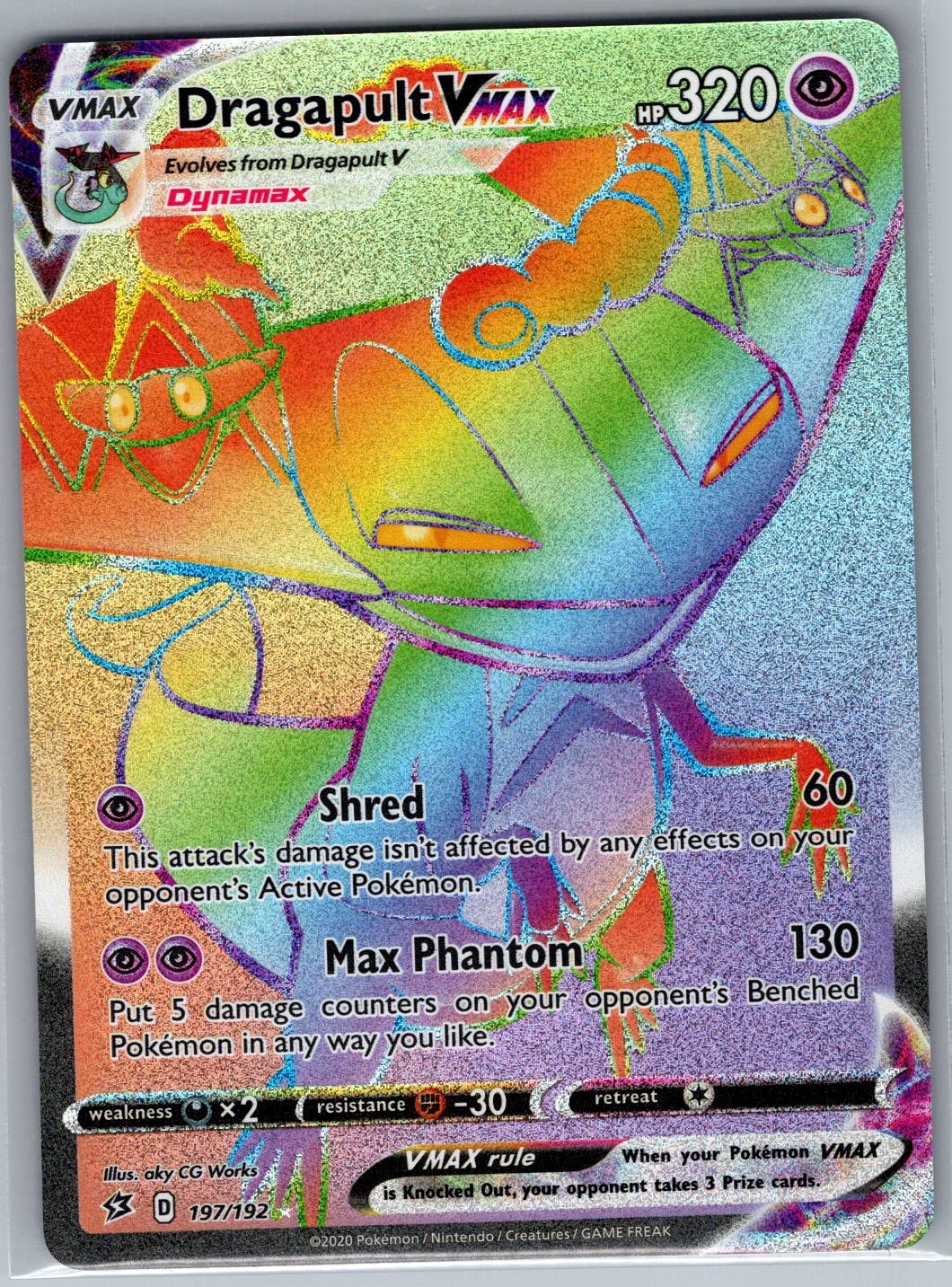 Dragapult VMAX (Secret) 197/192 SWSH02: Rebel Clash - Pokemon Card - NM
