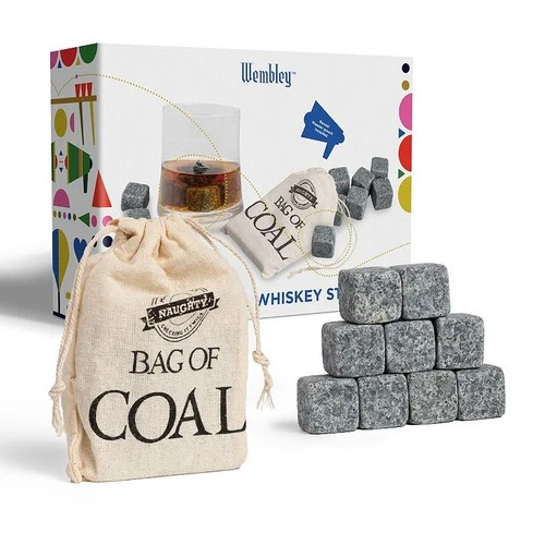 Wembley Whiskey Stone Cubes 10-Piece Gift Set Grey