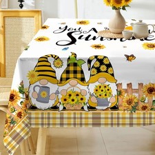 Hexagram Spring Tablecloth 60x84 Inch 60" x 84" Rectangular , Sunflower
