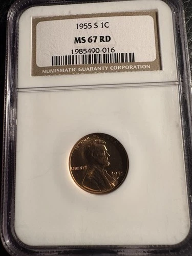 1955-S LINCOLN 1C MS67 RD