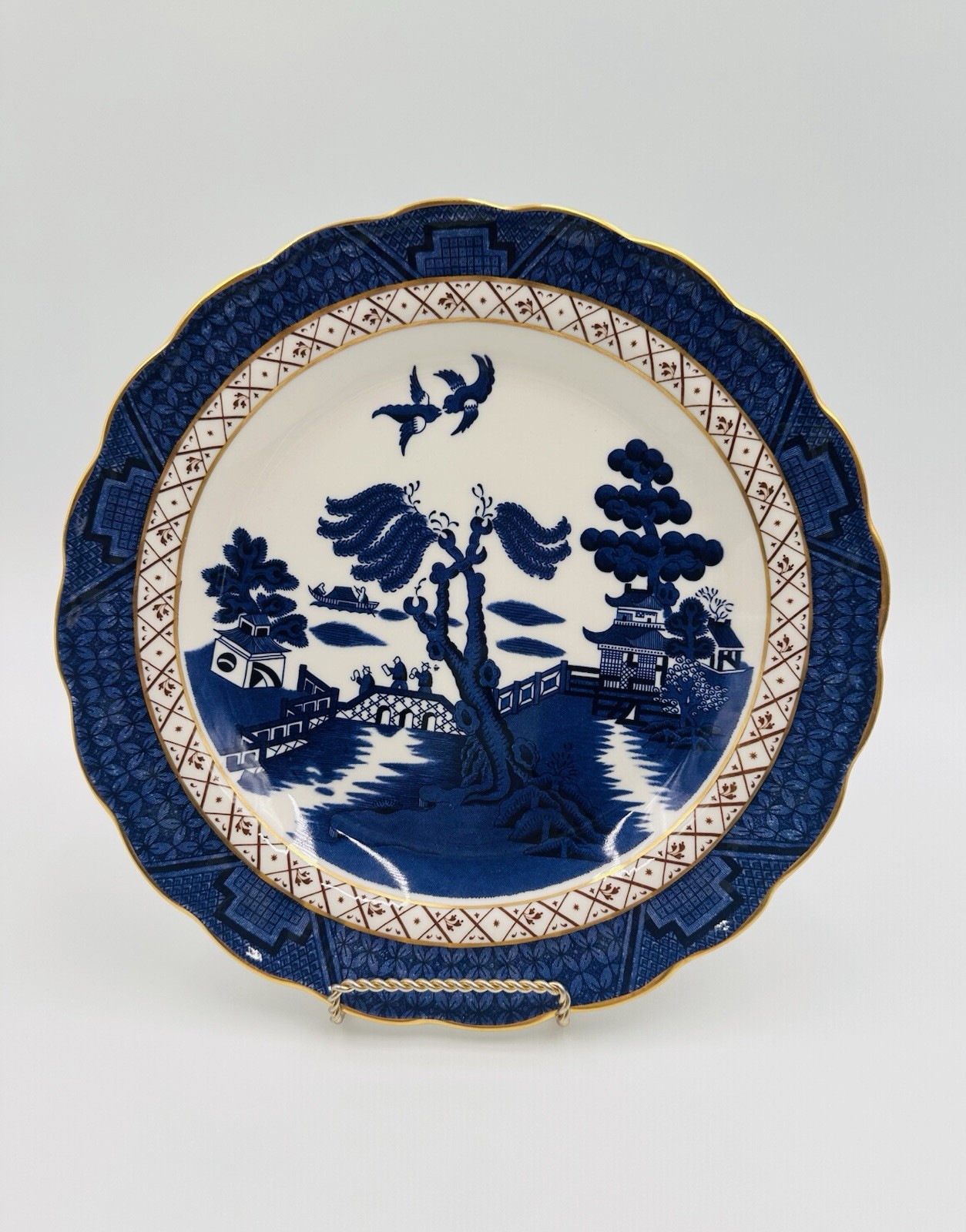 Royal Doulton Booth Real Old Willow DINNER plate Gold Trim Majestic Vintage