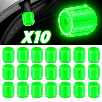 10/20Pcs Glow In The Dark Tire Valve Caps Luminous Car Bike Motorcycle Wheels