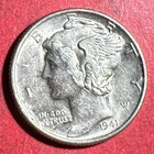 1941 Choice Uncirculated US Mercury SILVER Dime "Philadelphia" Mint! Old US Coin