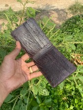 Real Chocolate Ostrich Leather Bifold Wallet Cardholder Men's Wallet Handmade