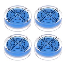 4pcs Round Bubble Level 32x12mm Mini Circular Spirit Levels Degree Marked, Blue