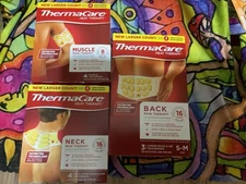 3~ThermaCare Back-size S-M, Muscle, And Neck Bundle Heat Therapy.  Exp: 2027