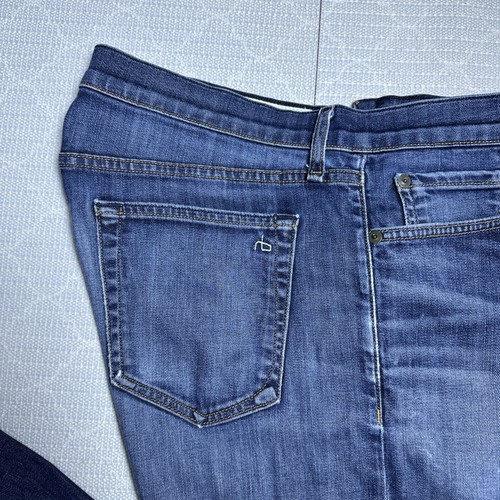 Rag & Bone Jeans Men Size 31 (Act 34x33) Blue Fit 2 Slim Demin Pants Medium Wash - Picture 2 of 6