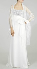 MIKAEL AGHAL JEWEL EMBELLISHED IVORY BRIDAL GOWN DRESS RETAIL UK 8-10 BNWT