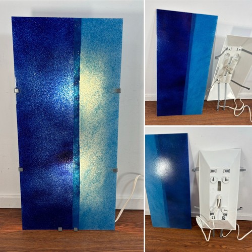 Vintage Ikea Gyllen Wall Sconce Light Art Glass Panel & Fixture 22"x