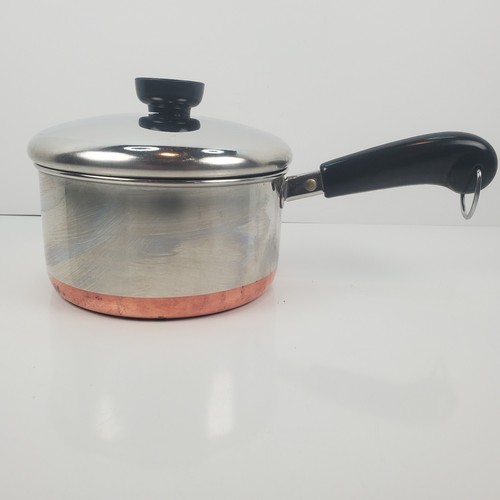 Vintage Revere Ware 1 1/2 Qt Sauce Pan 95a Stainless Steel Copper Clad w/ Lid - Picture 4 of 12