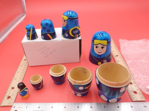 2014 Sochi Winter Olympics Sport Nesting Doll 5pc Russian RARE. #1423 - Picture 4 of 4