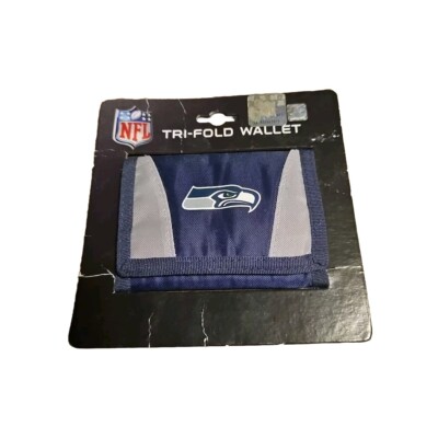 New NFL Licensed Nylon Tri-Fold Wallet w/ Clear Pocket Seattle Seahawks