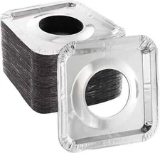 100 Pack Aluminum Foil Stove Burner Covers 8.5" Square Disposable Gas Liner