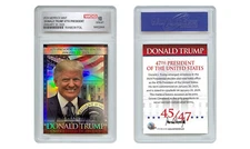 DONALD TRUMP 47th President of the United States Card Rainbow Foil - GEM MINT 10