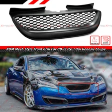 FOR 2008-2012 HYUNDAI GENESIS COUPE KDM MESH STYLE MATT BLACK FRONT GRILL GRILLE