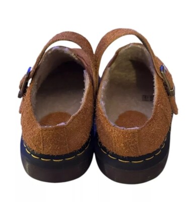 Dr Doc Martens Isham Hairy Suede Slingback Mules Brown MENS  display picture 3