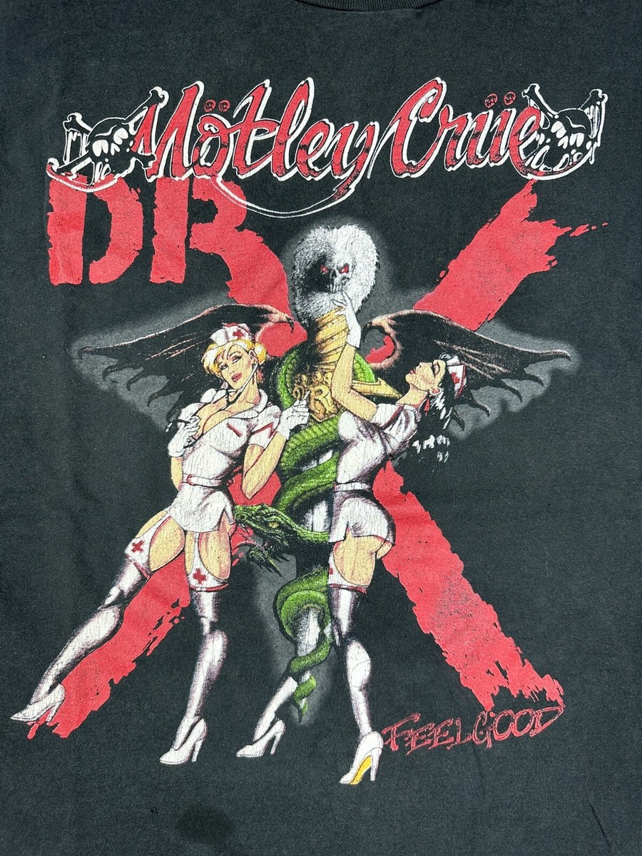 Vintage Motley Crue Shirt Dr Feelgood Concert Tour T-Shirt XL RARE