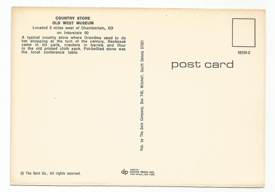 Chamberlain SD Postcard South Dakota Country Store Old West Museum eBay