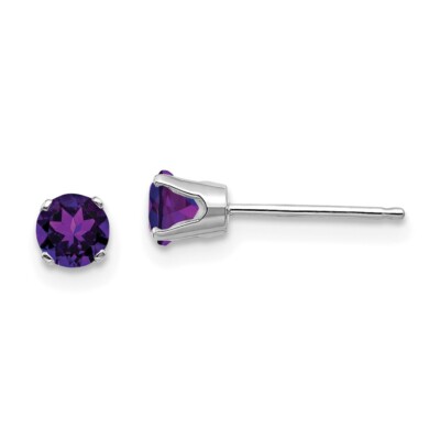 Ohrstecker 4 mm 14 Karat Weißgold 4 mm Amethyst