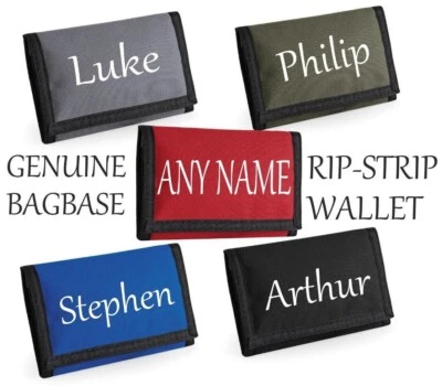 BAGBASE Tri fold personalised wallet Boys Girls kids Name ID WINDOW Cards Coins Holde