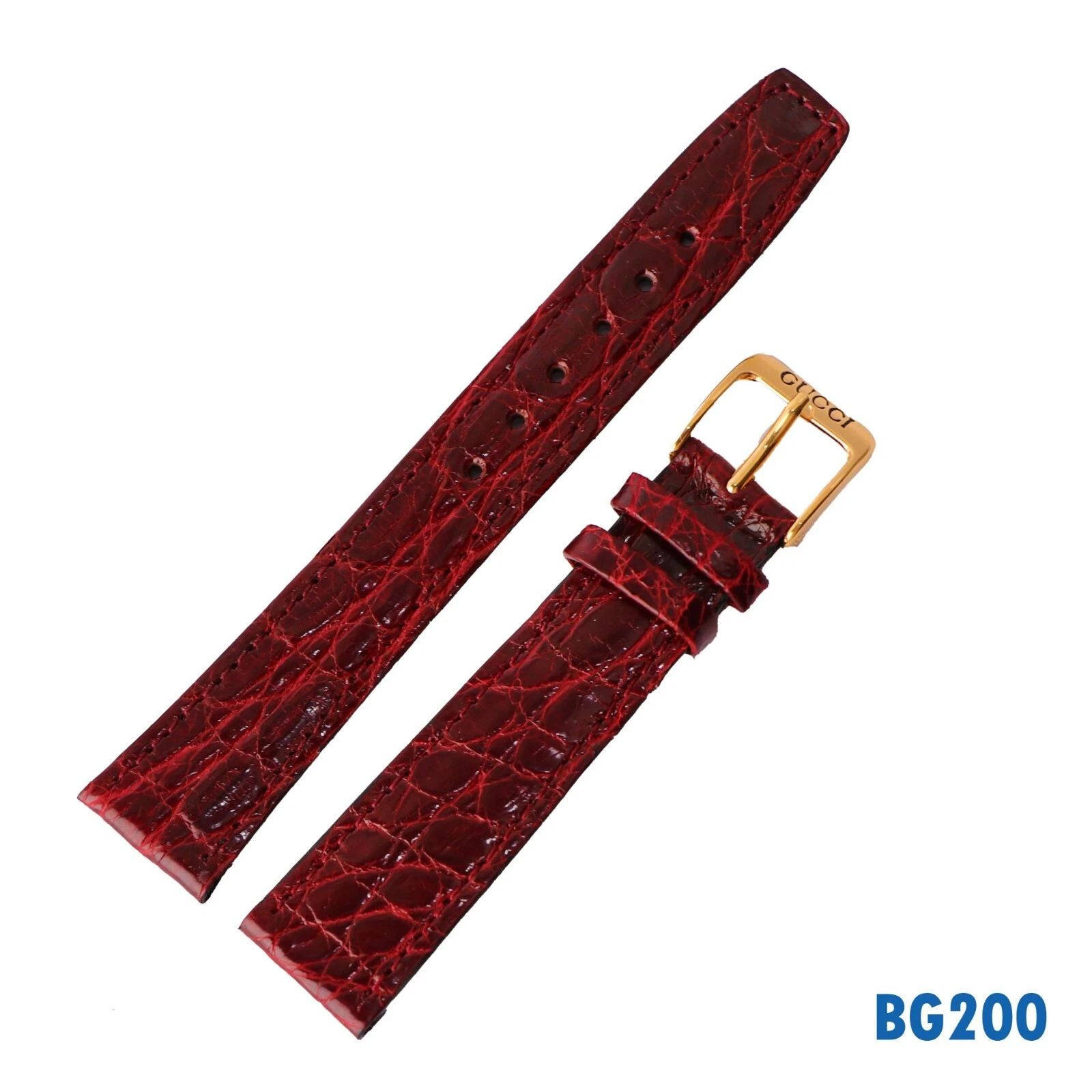Bracelet cuir original 2600M GUCCI rouge foncé 17mm avec boucle Gucci 14mm