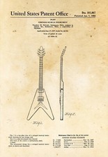9668.Decoration Poster.Home room interior art print.Patent.Early electric guitar