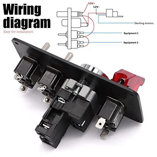 Carbon Ignition Switch Panel Engine Start Push Button LED 12V Toggle Racing Car - Bild 6 von 12