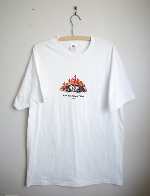 F The Population Kodone FTP Burning Cop Car Tee Size Large EUC | eBay