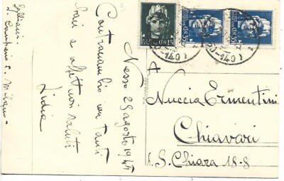 1945 15C+35C X2 IMPERIAL ON FACE POSTCARD X KEYS