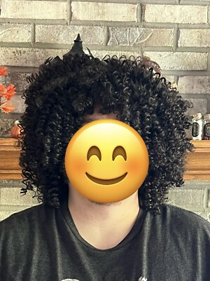 Afro Kinky Curly Hair Wig with Bangs