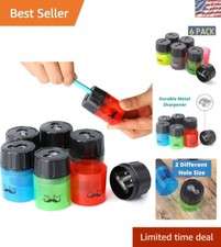 Vibrant Assorted 6-Pack Handheld Manual Pencil Sharpeners with 2 Holes