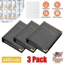 3Pcs 480 Pocket Coins Storage Book Capacity Collection Album Folder Money Holder