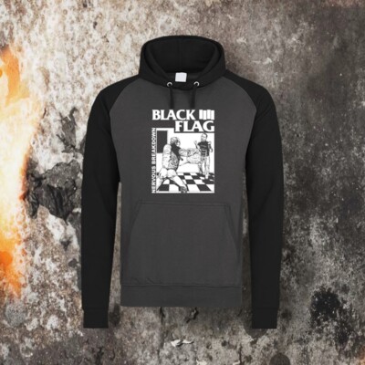 BLACK FLAG NERVOUS BREAKDOWN KONTRAST HOODIE  (GRÖSSEN S-XXL)