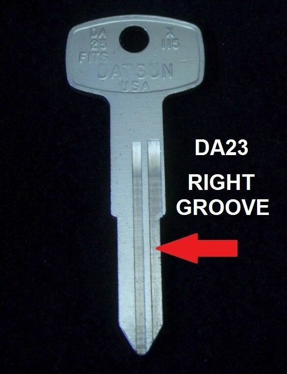 DA23 se adapta a DATSUN NISSAN 1981-1983 llave maestra en blanco ranura derecha 280ZX MAXIMA 810 Foto 2 de 4