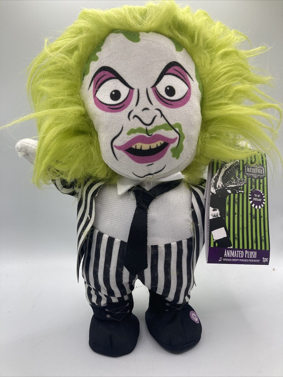 Beetlejuice Horror Animated Plush Stuffed Doll, Speaks creepy phrases from Movie