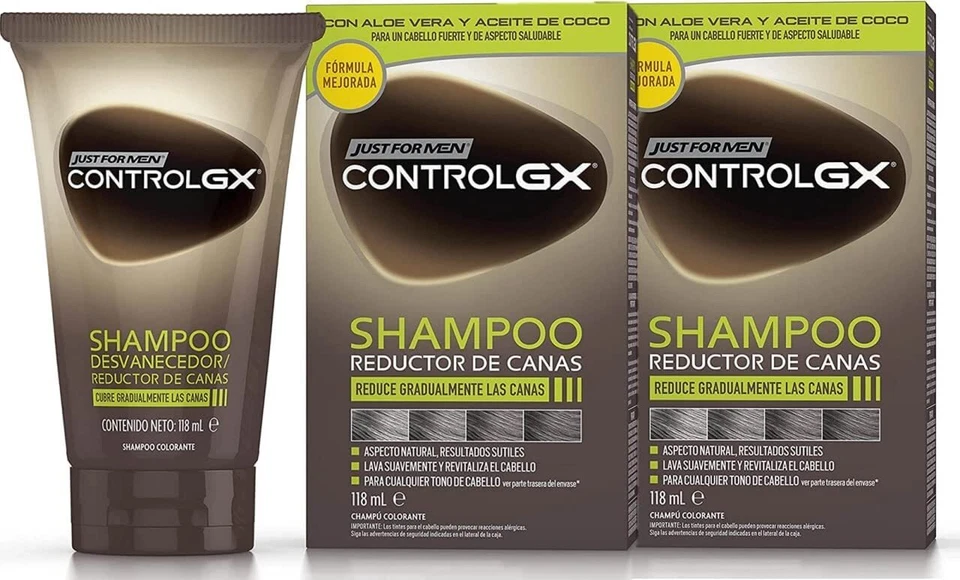 Just For Men Control GX - Shampooing Réducteur de Gris pour cheveux gris à l'... - Photo 2/4