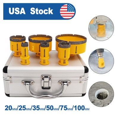 6pcs/box Diamond Drilling Core Bits Set Cut Ceramic Marble Tile 5/8-11'' Thread