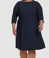 Tommy Hilfiger Women's Blue Knee Length Embellished Shift Dress Plus Size 22W