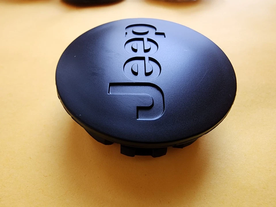 Jeep Set of 4 Matt Black Wheel Center Caps Liberty Grand Cherokee Wrangler Foto 4 de 4