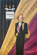 1947 women's Forstmann Woolen Company Vintage Ad label identifies the finest